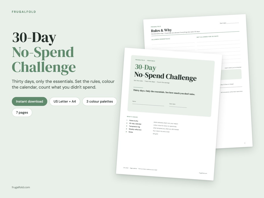 30-Day No-Spend Challenge
